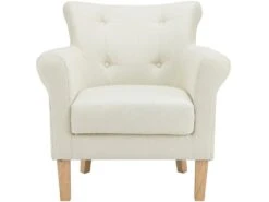 Chaise D'appoint Rembourrée En Tissu Tissé Crème