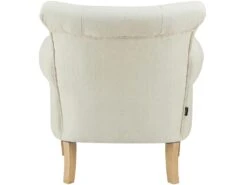 Chaise D'appoint Rembourrée En Tissu Tissé Crème -Deco.fr Soldes Boutique fauteuil 21685743