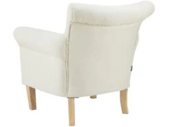 Chaise D'appoint Rembourrée En Tissu Tissé Crème -Deco.fr Soldes Boutique fauteuil 21685745