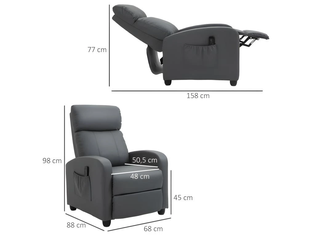 Fauteuil De Relaxation Massant ETIENNE Gris 3 Fauteuil De Relaxation Massant ETIENNE Gris – Image 3