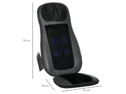 Siège Massant Chauffant Shiatsu ELINE Gris Et Noir -Deco.fr Soldes Boutique fauteuil 21988499