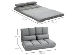 Chauffeuse Canapé Convertible PLAISANCE Grise -Deco.fr Soldes Boutique fauteuil 21988857