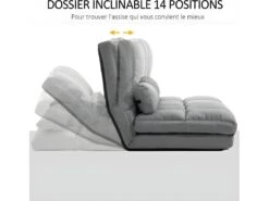Chauffeuse Canapé Convertible PLAISANCE Grise -Deco.fr Soldes Boutique fauteuil 21988859