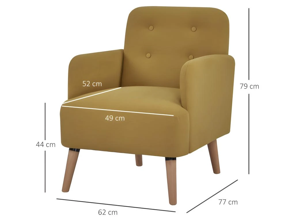 Fauteuil Lounge BURGOS Moutarde Foncé 3 Fauteuil Lounge BURGOS Moutarde Foncé – Image 3