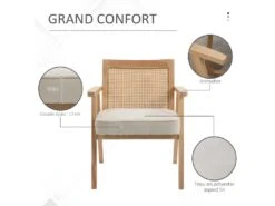 Fauteuil Cannage LARIDA Beige -Deco.fr Soldes Boutique fauteuil 21988891