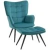 Fauteuil Design Et Repose-pieds MERIDA Bleu Canard -Deco.fr Soldes Boutique fauteuil 21988893