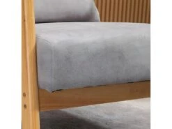 Fauteuil Lounge EVA Gris, En Bois Et Aspect Velours 8 Fauteuil Lounge EVA Gris, En Bois Et Aspect Velours -Deco.fr Soldes Boutique fauteuil 21988919