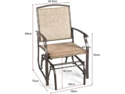 Fauteuil à Bascule Lot De 2 Avec Accoudoirs, 58 X 70 X 94 Cm Charge 150KG -Deco.fr Soldes Boutique fauteuil 22022427