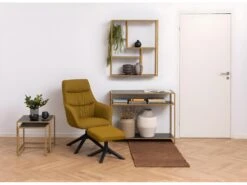 Heather Fauteuil Lounge Avec Tabouret, Couleur Curry, Noir. -Deco.fr Soldes Boutique fauteuil 22046305