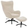 Talgarth Fauteuil Relax Avec Tabouret, Crème, Noir. -Deco.fr Soldes Boutique fauteuil 22046375
