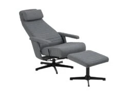 Trane Fauteuil Relax Avec Pied Pivotant Et Repose-pieds En Gris Foncé. -Deco.fr Soldes Boutique fauteuil 22046397