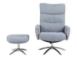 West Fauteuil Avec Repose-pieds En Tissu, Gris Clair. -Deco.fr Soldes Boutique fauteuil 22046491