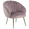 Daniella Fauteuil Lounge, Couleurs Vieux Rose, Laiton.