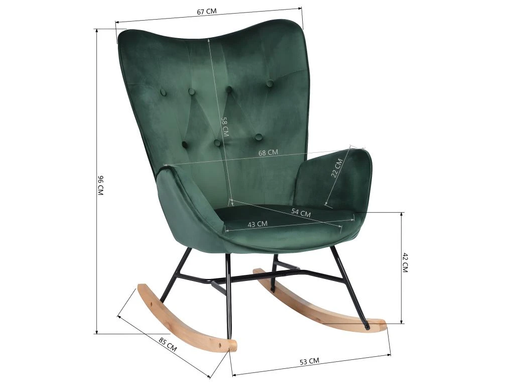 Fauteuil à Bascule Rocking Chair Scandinave,epping 10 Fauteuil à Bascule Rocking Chair Scandinave,epping – Image 10