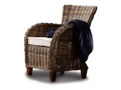 Baroness Fauteuil En Rotin Naturel, Gris.