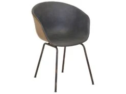 Fauteuil En Polyuréthane Camel Et Gris