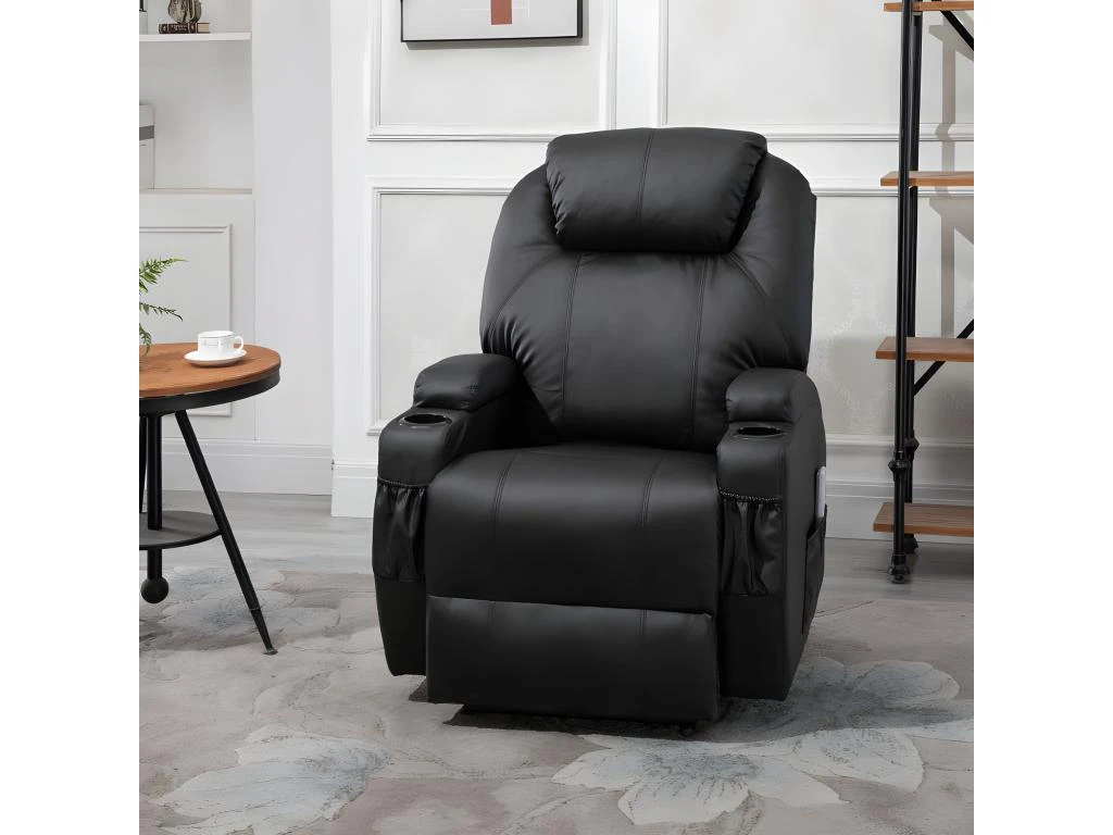 Fauteuil De Relaxation électrique Massant CHARLOTTE Noir 9 Fauteuil De Relaxation électrique Massant CHARLOTTE Noir – Image 9