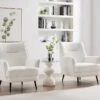 Fauteuil En Tissu Bouclette Blanc MELFI 21 Fauteuil En Tissu Bouclette Blanc MELFI -Deco.fr Soldes Boutique fauteuil 22129401