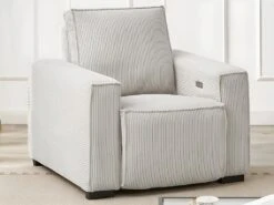 Fauteuil Relax électrique En Velours Cotelé Gris Clair AMELIO -Deco.fr Soldes Boutique fauteuil 22151747