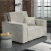 Fauteuil STARIO En Velours Côtelé Beige