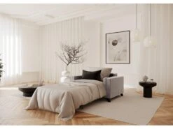 Love Seat Convertible Matelas Velours Gris Clair 80cm 8 Love Seat Convertible Matelas Velours Gris Clair 80cm -Deco.fr Soldes Boutique fauteuil 22207463