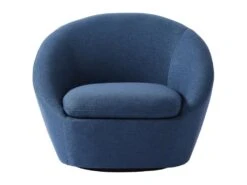 Fauteuil Pivotant Arrondi En Tissu Bleu LACARA II -Deco.fr Soldes Boutique fauteuil 22356343