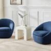 Fauteuil Pivotant Arrondi En Tissu Bleu LACARA II -Deco.fr Soldes Boutique fauteuil 22356363