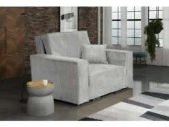 Fauteuil STARIO En Velours Côtelé Gris