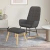 Chaise à Bascule Avec Repose-pied Gris Foncé Tissu -Deco.fr Soldes Boutique fauteuil 22412773