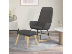 Chaise à Bascule Avec Repose-pied Gris Foncé Tissu