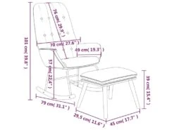 Chaise à Bascule Avec Repose-pied Gris Foncé Tissu -Deco.fr Soldes Boutique fauteuil 22412787