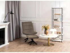 Blizzard Fauteuil Lounge Avec Tabouret Beige, Noir. -Deco.fr Soldes Boutique fauteuil 22414721