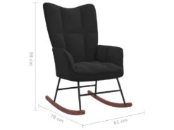 Chaise à Bascule Avec Repose-pied Noir Velours 19 Chaise à Bascule Avec Repose-pied Noir Velours -Deco.fr Soldes Boutique fauteuil 22563357