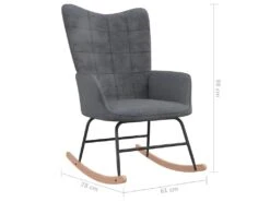 Chaise à Bascule Avec Tabouret Gris Foncé Tissu -Deco.fr Soldes Boutique fauteuil 22563409