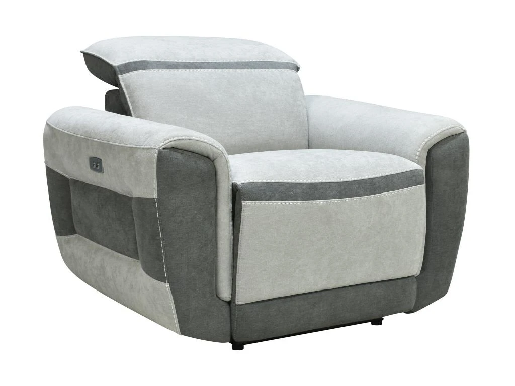 Fauteuil Relax électrique En Tissu Gris Clair ORIETTO 2 Fauteuil Relax électrique En Tissu Gris Clair ORIETTO – Image 2