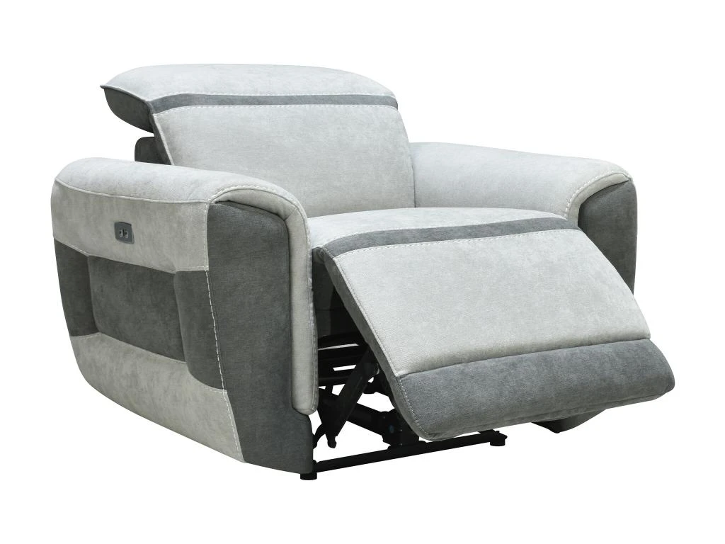 Fauteuil Relax électrique En Tissu Gris Clair ORIETTO 4 Fauteuil Relax électrique En Tissu Gris Clair ORIETTO – Image 4