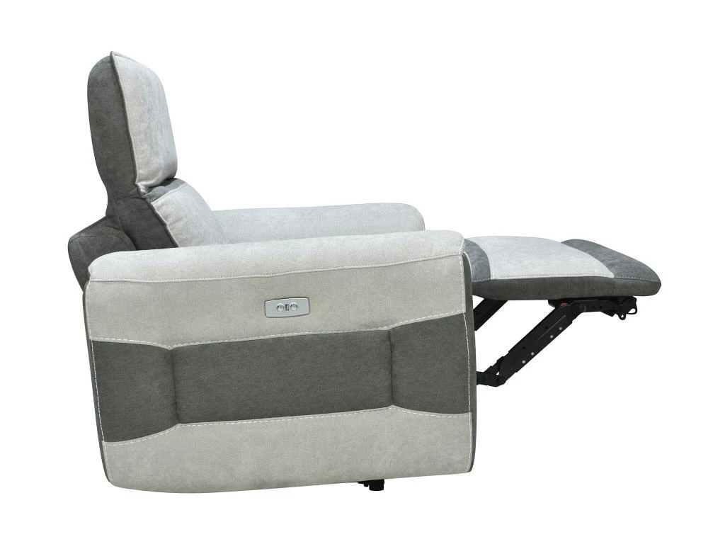 Fauteuil Relax électrique En Tissu Gris Clair ORIETTO 5 Fauteuil Relax électrique En Tissu Gris Clair ORIETTO – Image 5