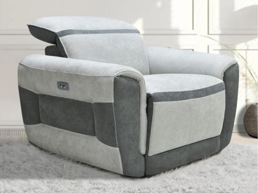 Fauteuil Relax électrique En Tissu Gris Clair ORIETTO 12 Fauteuil Relax électrique En Tissu Gris Clair ORIETTO – Image 12