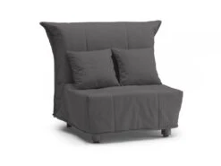 Canapé Dabargi, Canapé Simple, 100% Made In Italy, Fauteuil De Salon Avec Ouverture Trolley, En Tissu Matelassé, Avec Oreillers Inclus, Cm 85x90h85, Gris