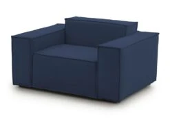 Chaise Longue Dbrogn, Chaise Longue, 100% Made In Italy, Fauteuil Relax En Tissu Rembourré, Cm 160x95h70, Bleu