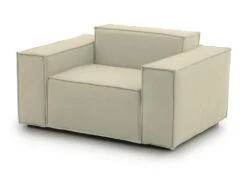 Chaise Longue Dciurri, Chaise Longue, 100% Made In Italy, Fauteuil Relax En Tissu Rembourré, Cm 140x95h70, Beige