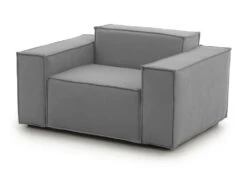 Chaise Longue Dbrogn, Chaise Longue, 100% Made In Italy, Fauteuil Relax En Tissu Rembourré, Cm 160x95h70, Gris