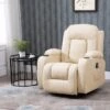 Fauteuil De Massage Et Relaxation électrique Chauffant Inclinable Manuellement Repose-pied Télécommande Crème -Deco.fr Soldes Boutique fauteuil 22963447