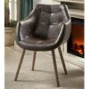 Fauteuil En Simili Aspect Cuir Vieilli VILNIUS -Deco.fr Soldes Boutique fauteuil 230451