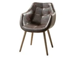 Fauteuil En Simili Aspect Cuir Vieilli VILNIUS -Deco.fr Soldes Boutique fauteuil 230453