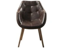 Fauteuil En Simili Aspect Cuir Vieilli VILNIUS -Deco.fr Soldes Boutique fauteuil 230457