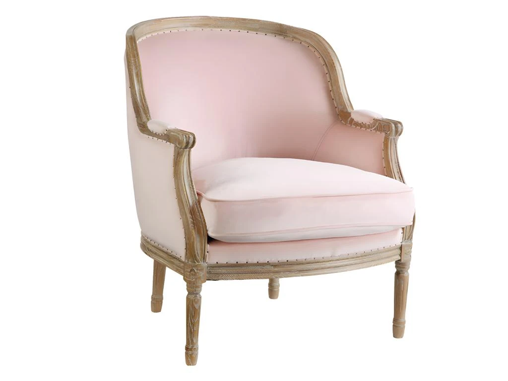 Fauteuil En Velours ALIENOR - Rose Pastel 5 Fauteuil En Velours ALIENOR - Rose Pastel – Image 5