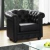 Fauteuil En Simili CHESTERFIELD - Noir -Deco.fr Soldes Boutique fauteuil 268179