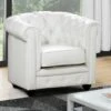 Fauteuil En Simili CHESTERFIELD - Blanc -Deco.fr Soldes Boutique fauteuil 268183