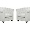 Lot De 2 Fauteuils CHESTERFIELD - Simili Blanc 11 Lot De 2 Fauteuils CHESTERFIELD - Simili Blanc -Deco.fr Soldes Boutique fauteuil 268205